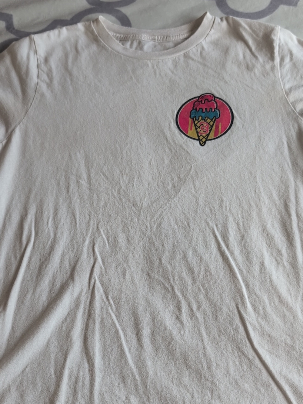 Kids White Short Sleeve Tee with Colorful Frozen Ropes Baseball Graphic
